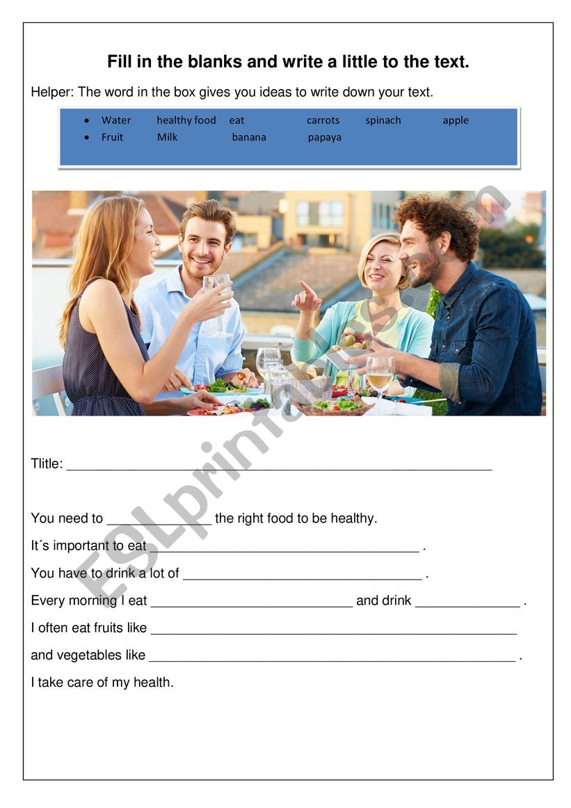 HEALTHY FOOD worksheet