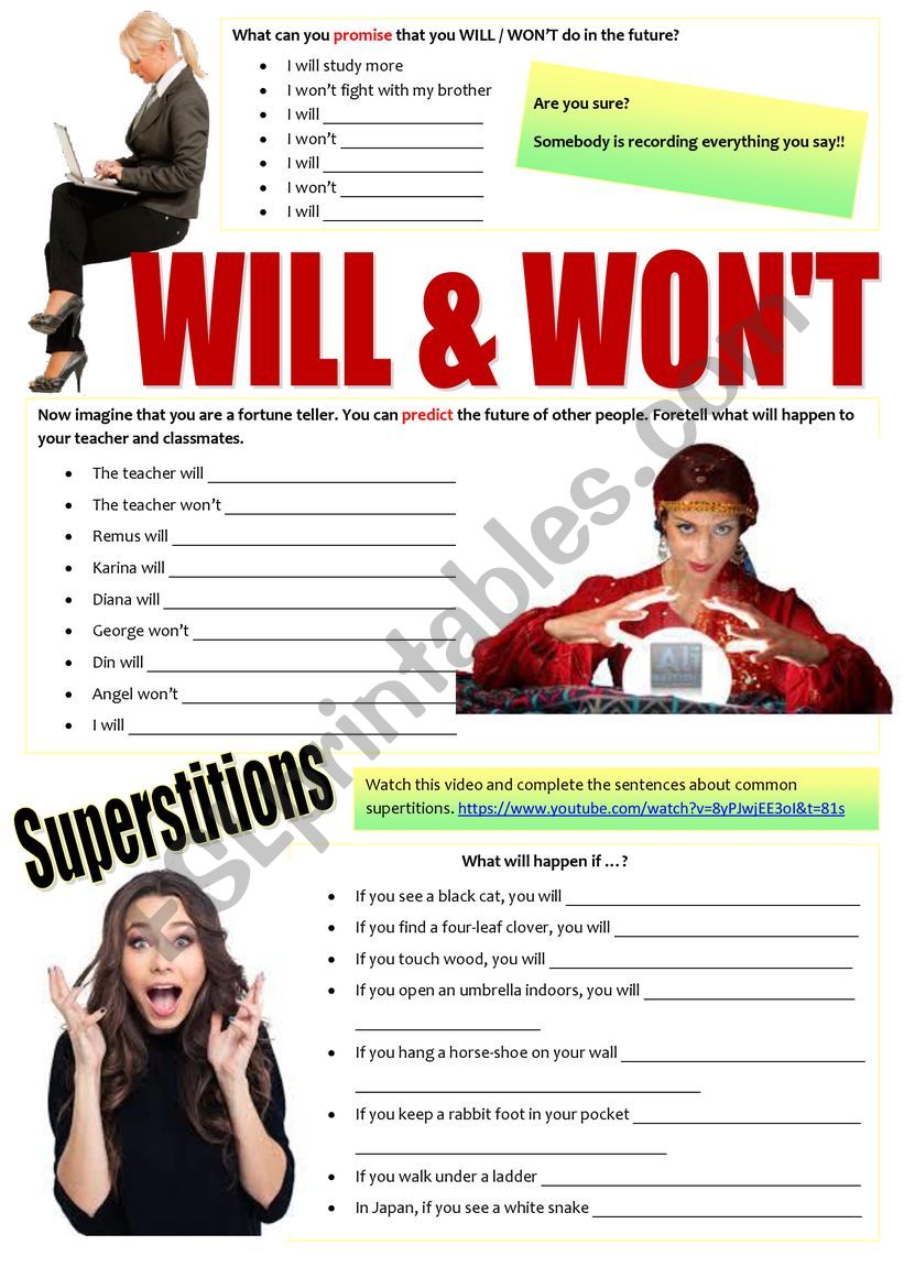 WILL & SUPERSTITIONS worksheet