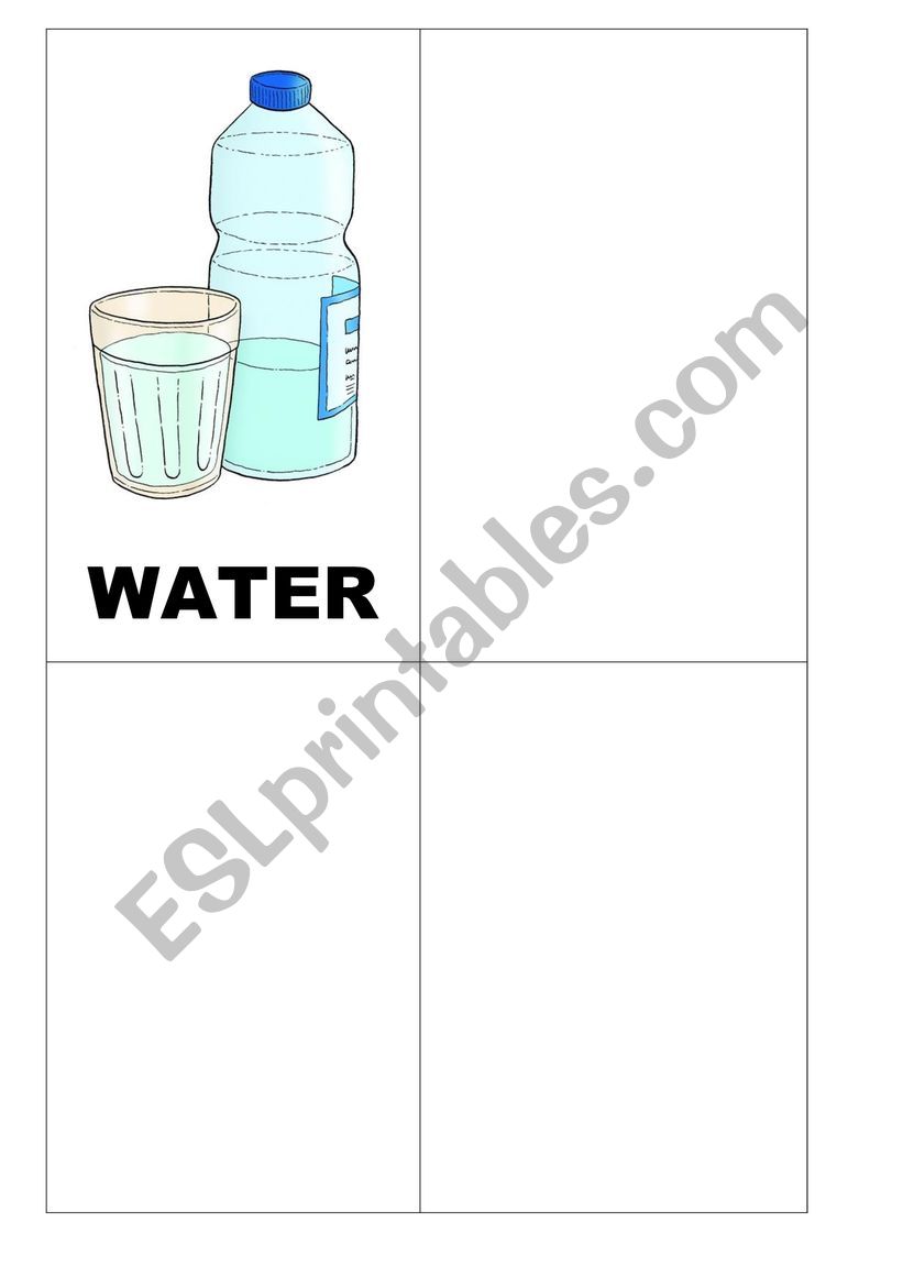 Drinks flashcards worksheet