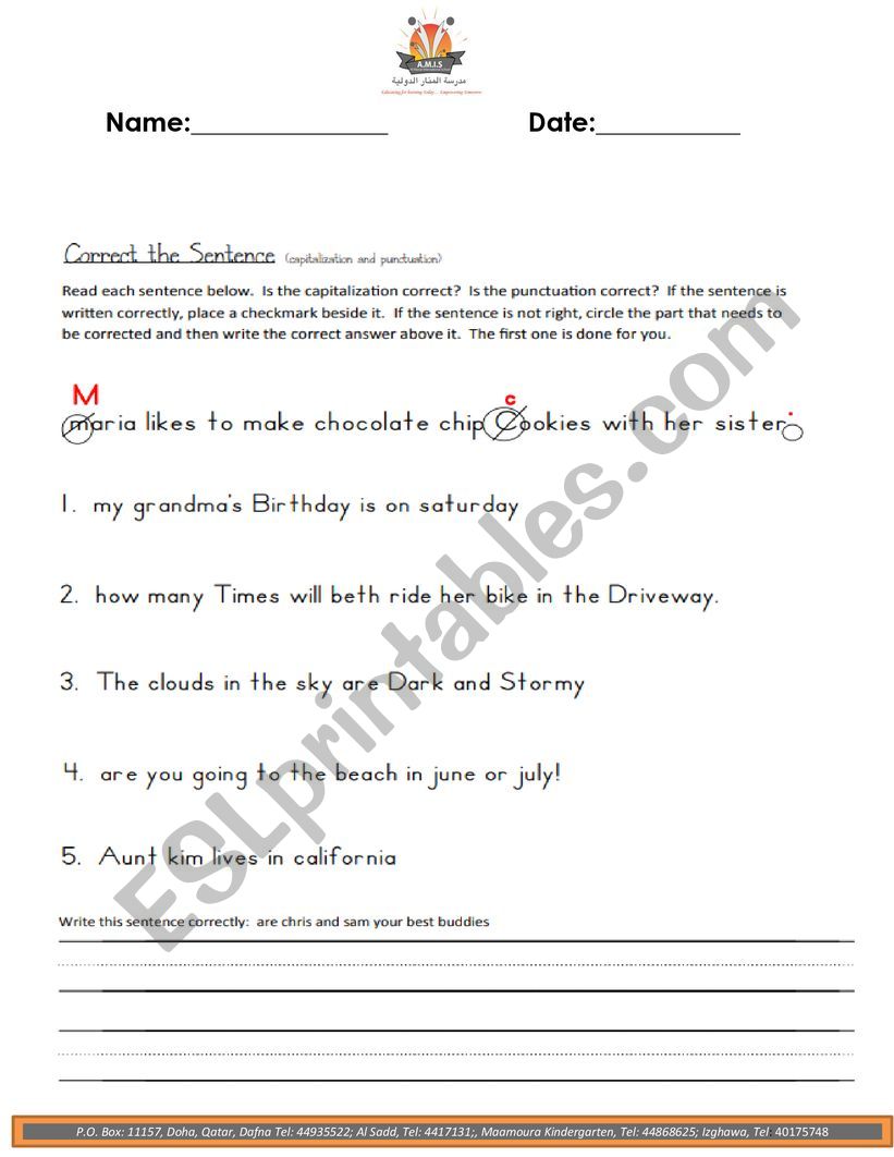 Nothing worksheet