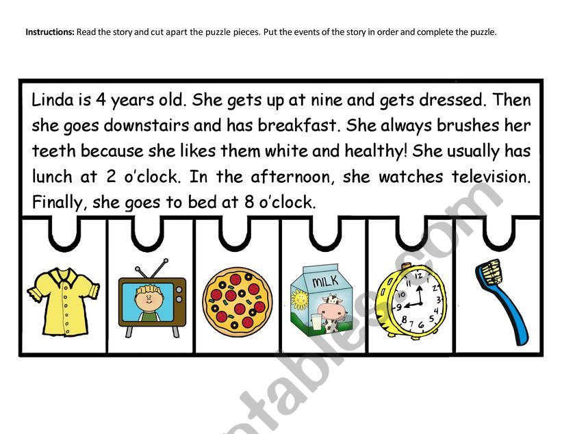 Daily Routines and Activities worksheet