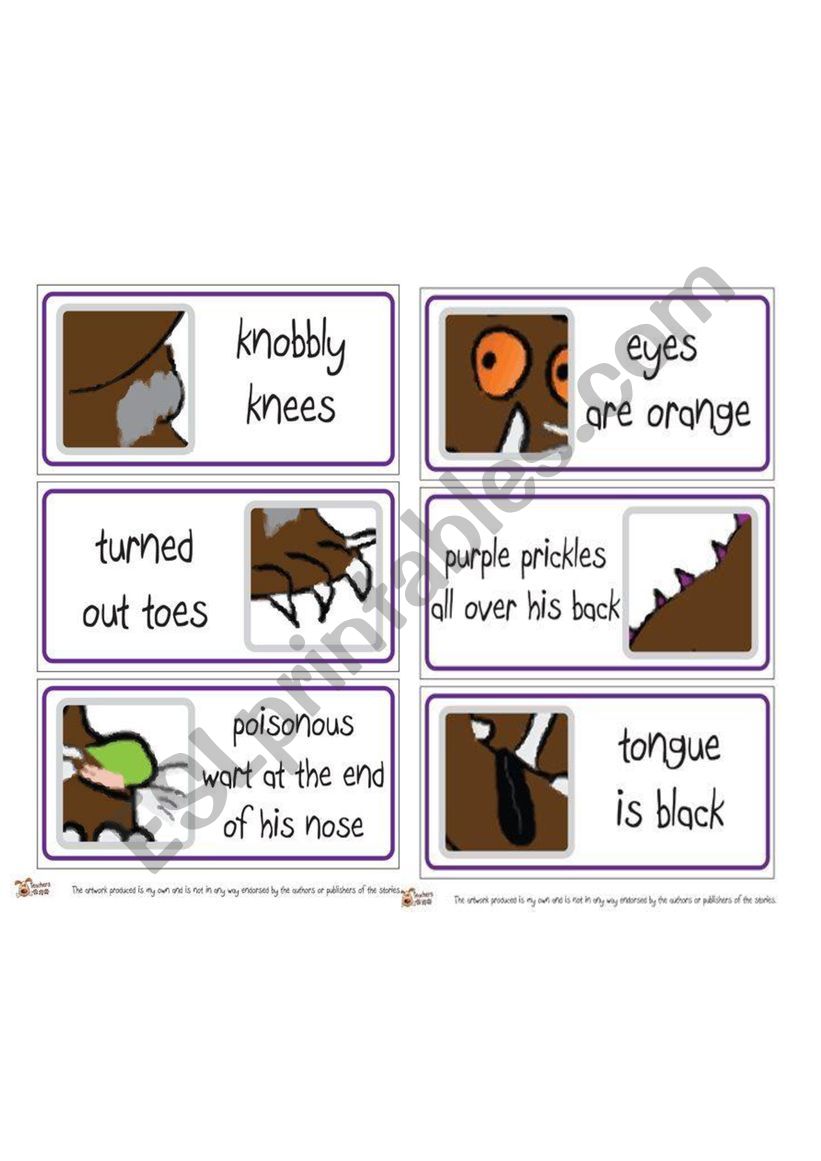 Gruffalo flashcards worksheet