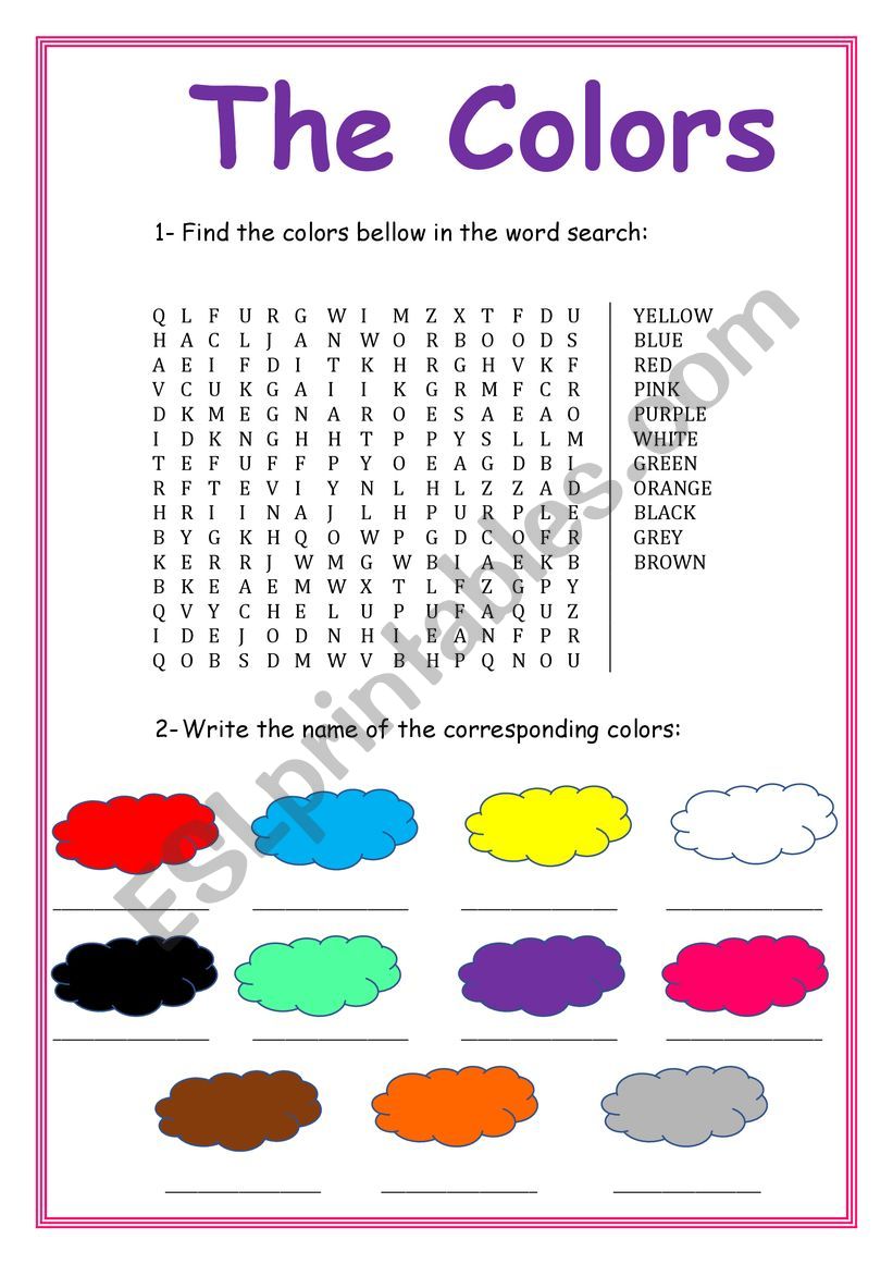 the colors worksheet