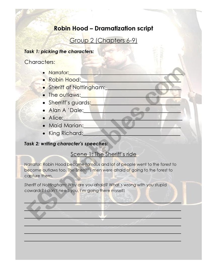 Robin Hood - Play Script writing (part 2)