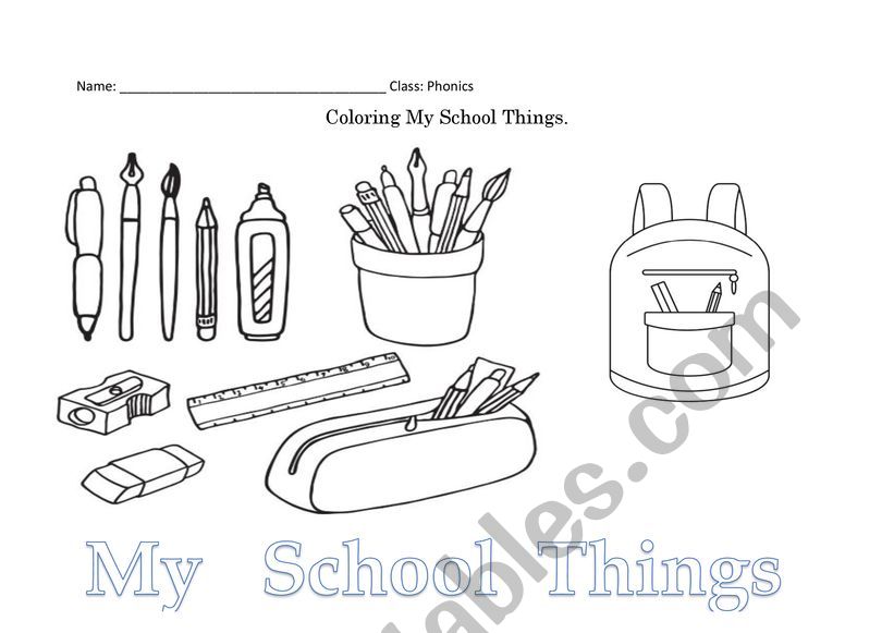 Back to school worksheet