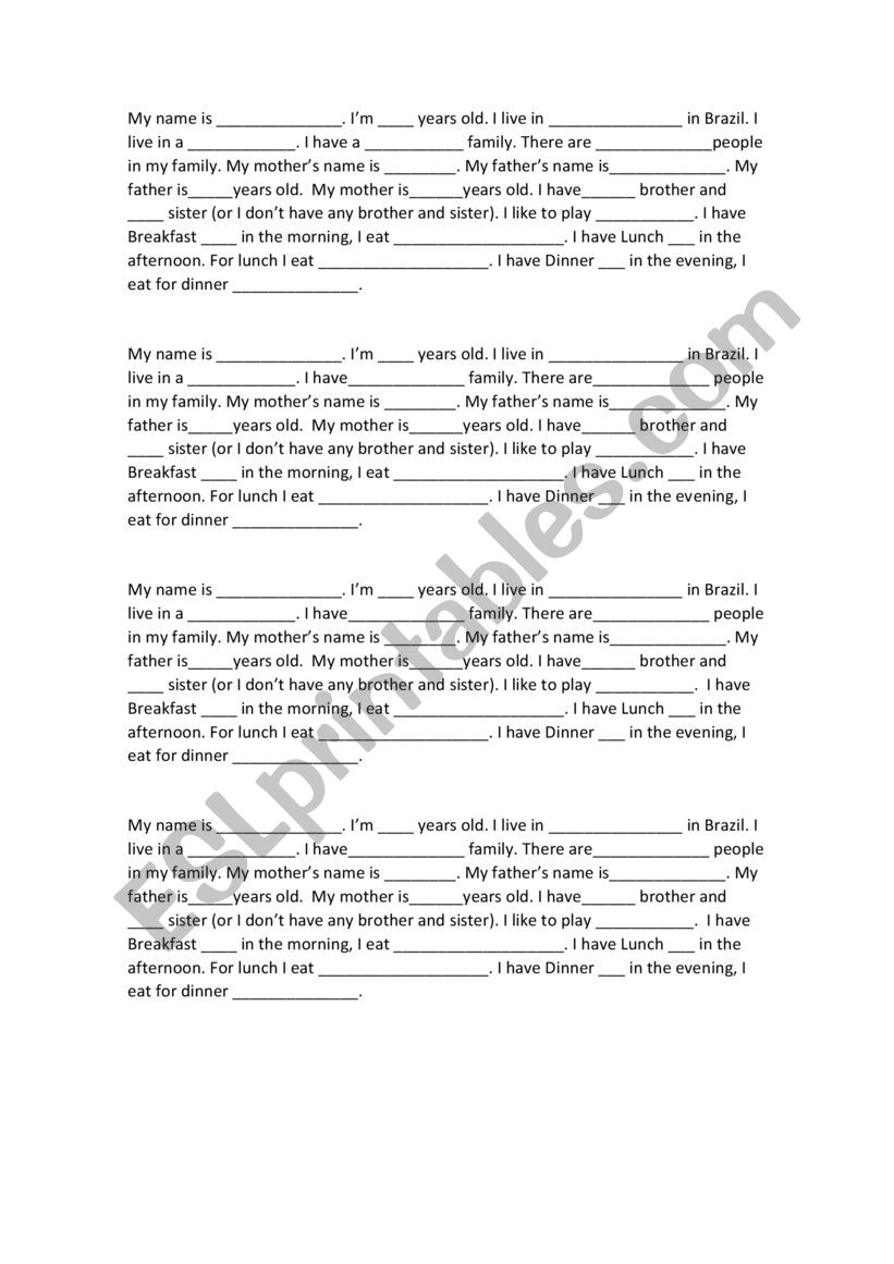 Writting Skills worksheet