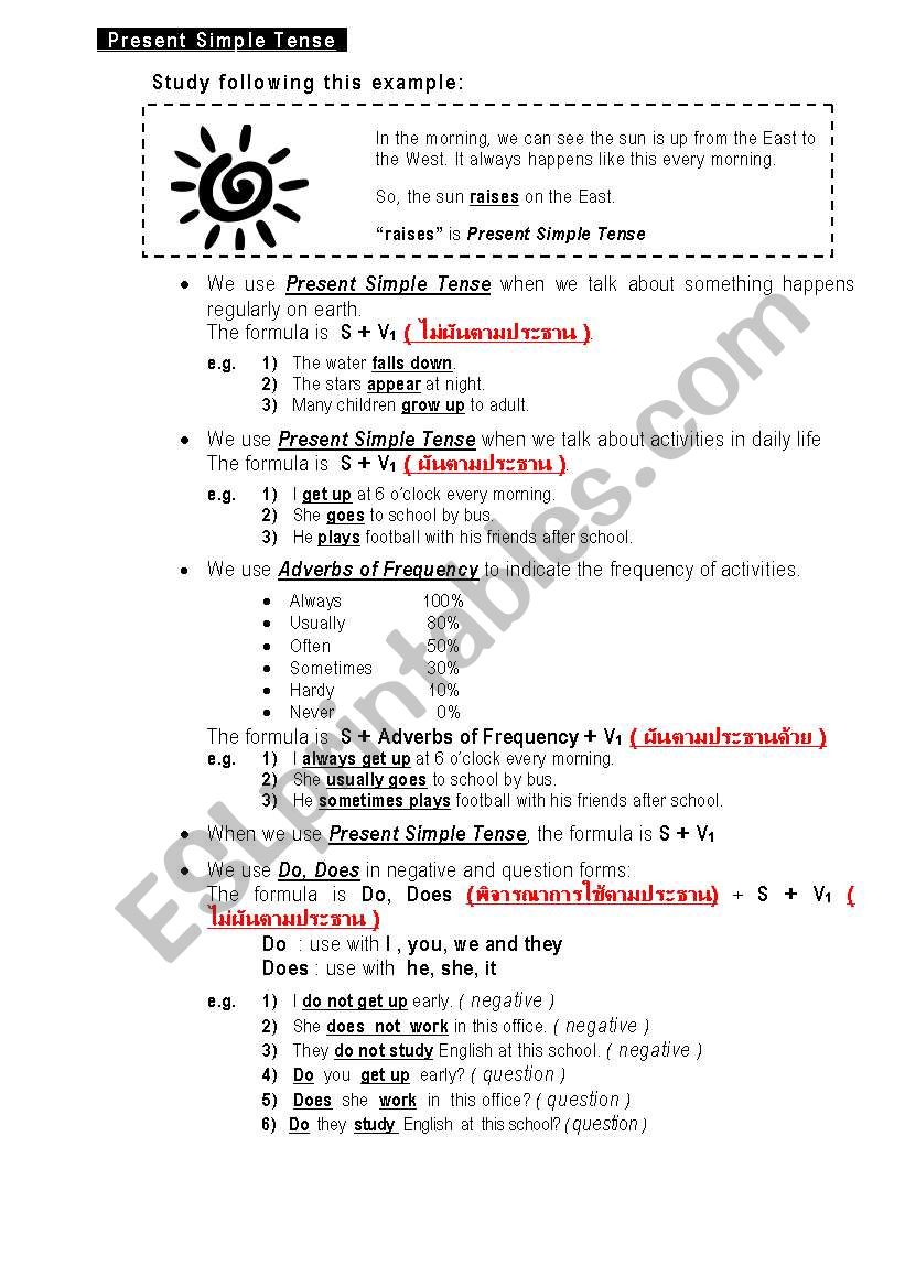 present simple worksheet