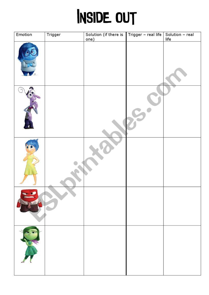 Inside Out - worksheet worksheet