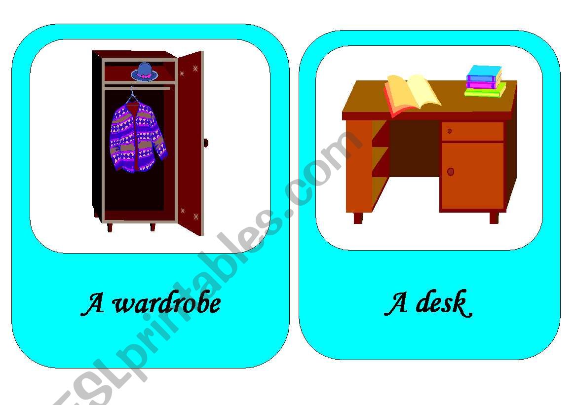 furniture flash cards 1 / 4 worksheet