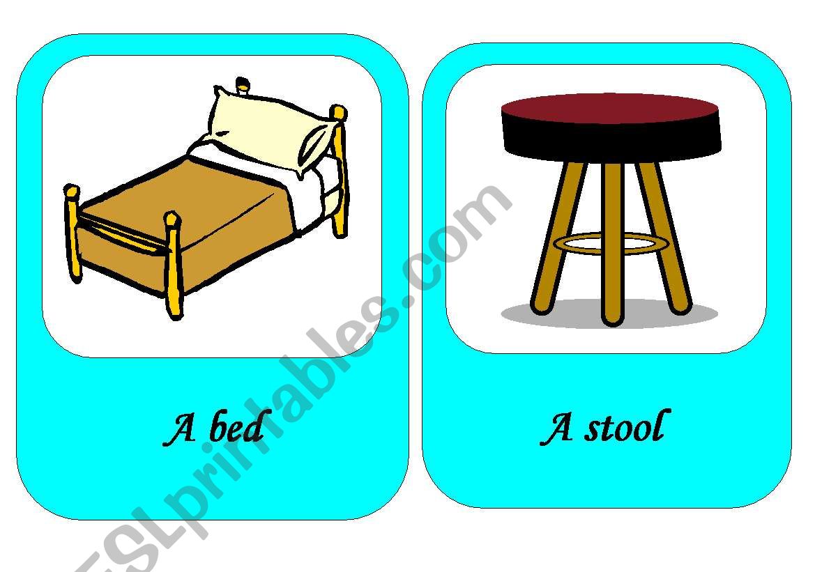 furniture flash cards 2 / 4 worksheet