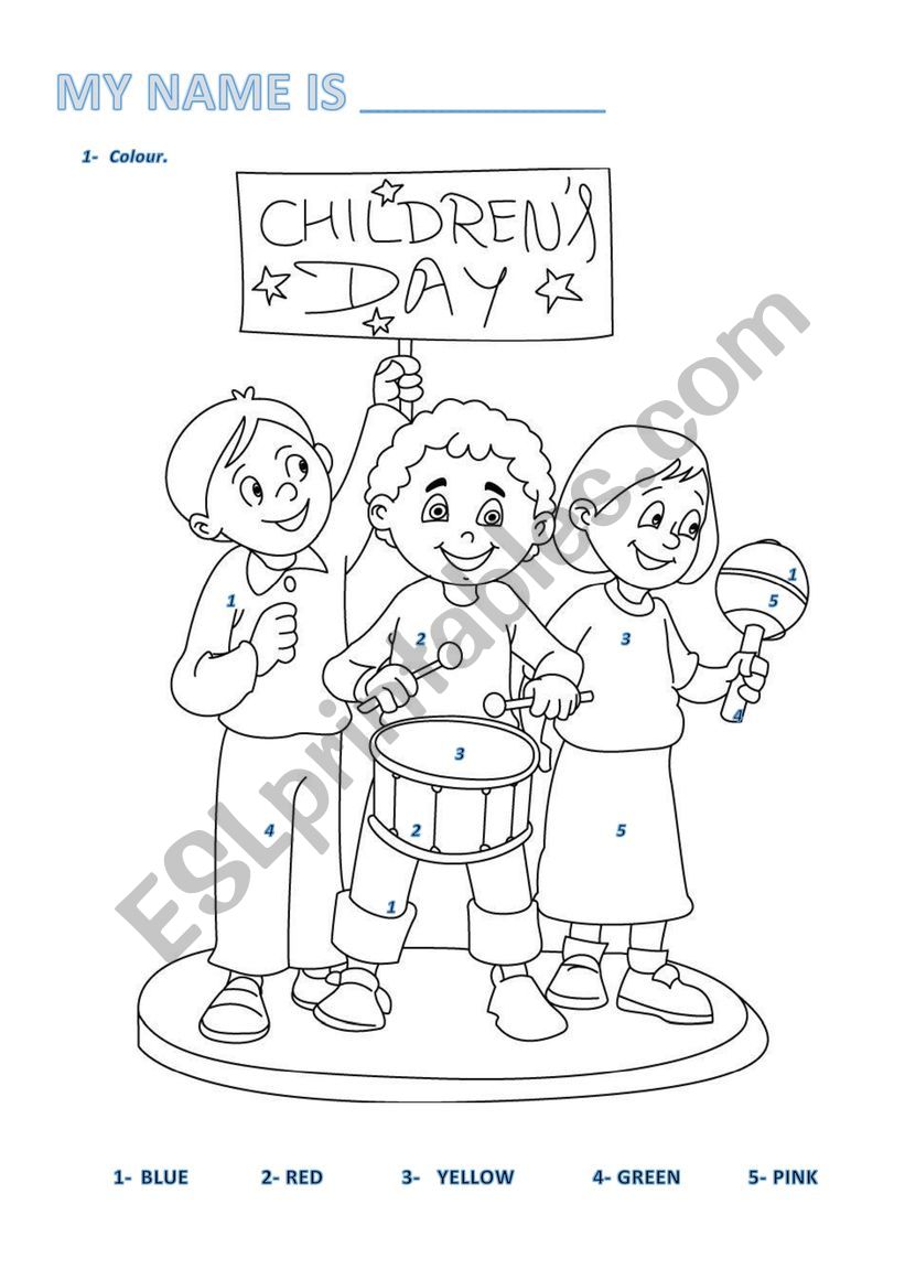 Childrens day coloring activity