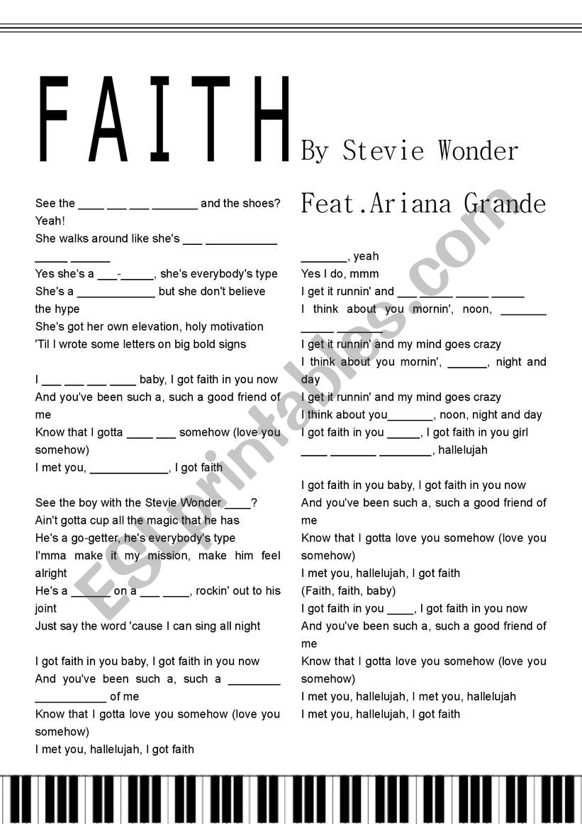 Faith By Stevie Wonder (featuring Ariana Grande)