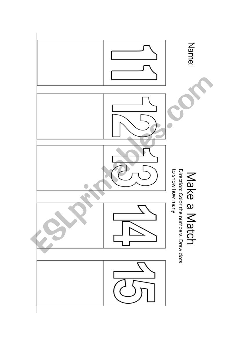 numbers worksheet