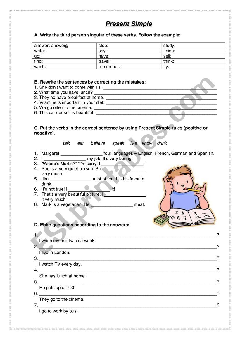 Present Simple worksheet