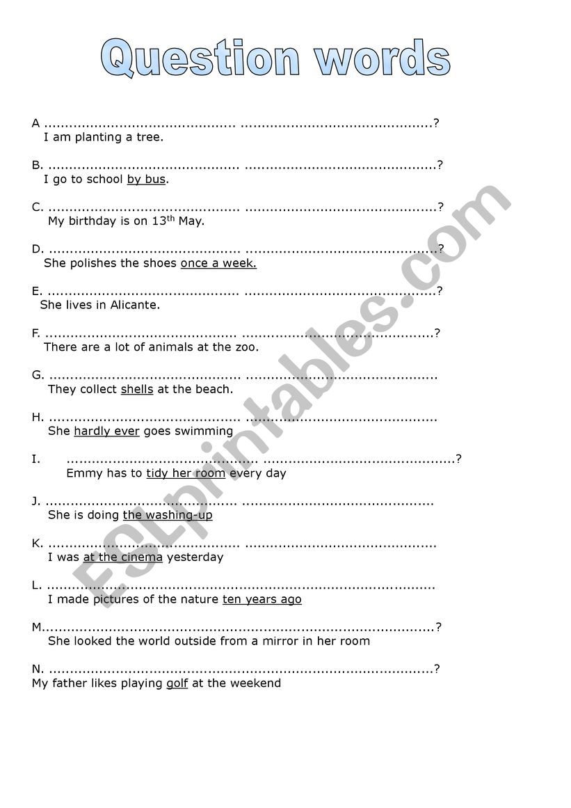 Make questions worksheet