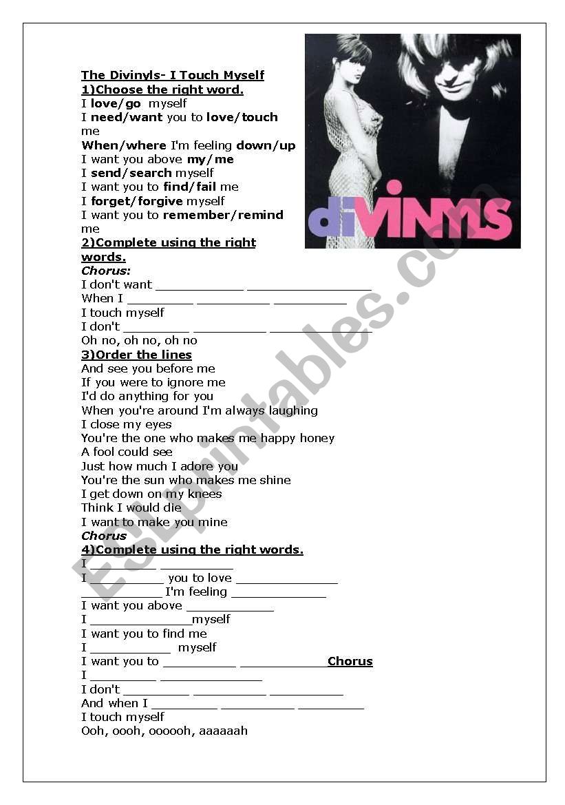 Song-I touch myself worksheet