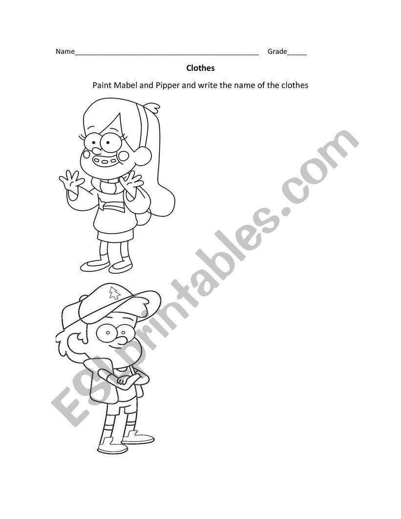 Clothes worksheet