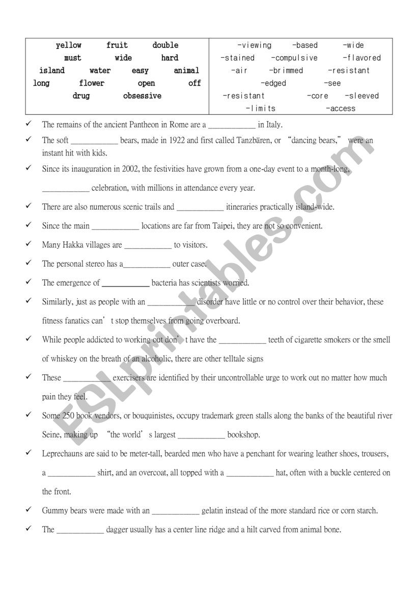 collocation compound adjectives 1