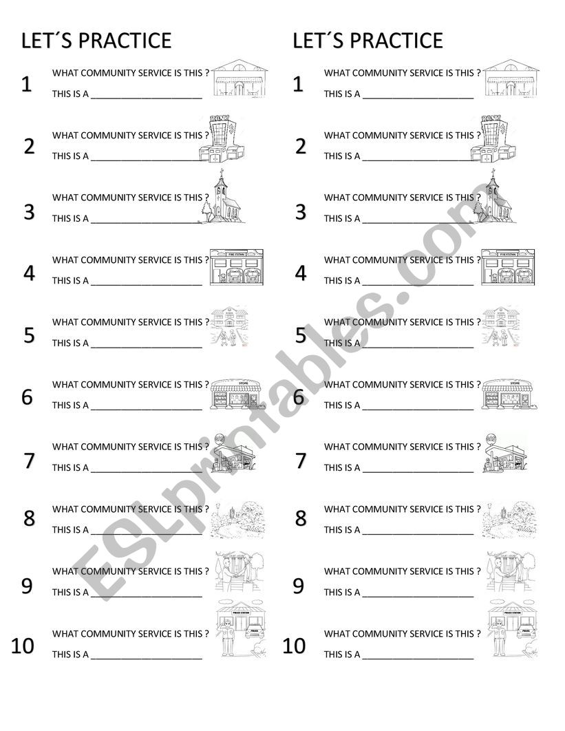 COMMUNITY HELPERS worksheet