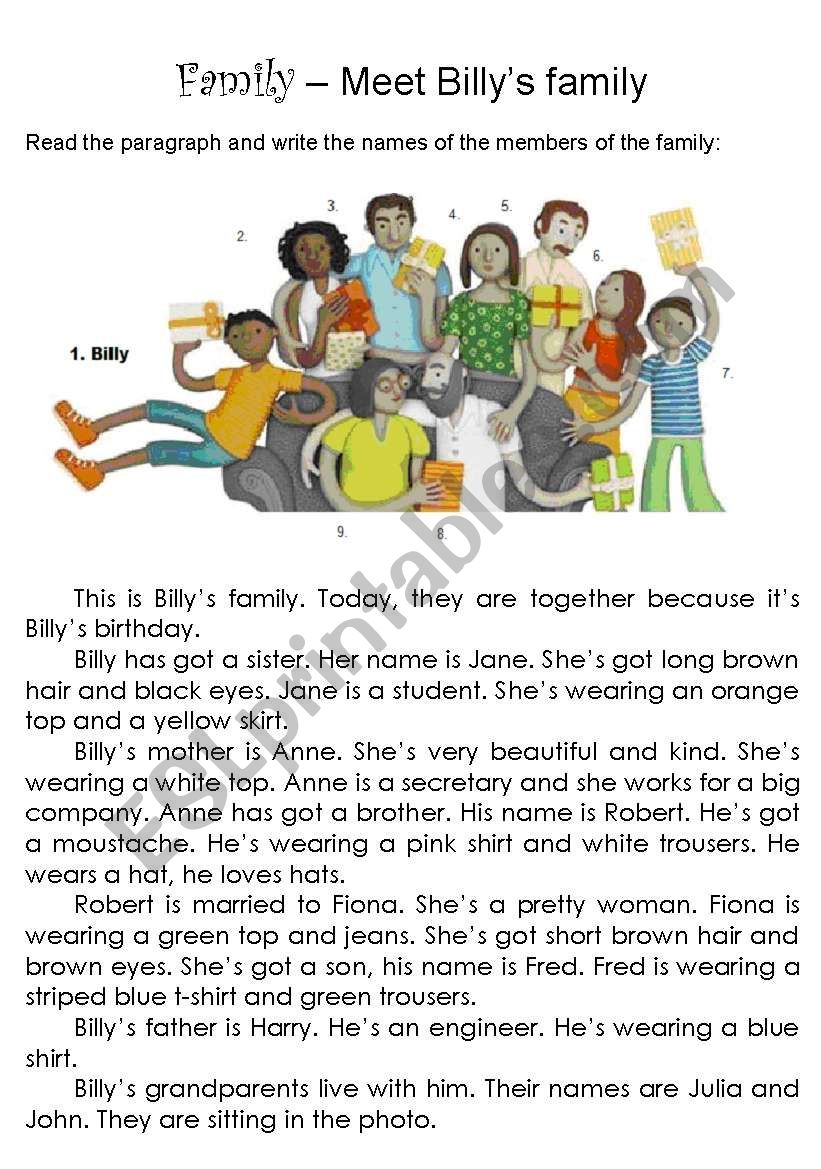 Family worksheet