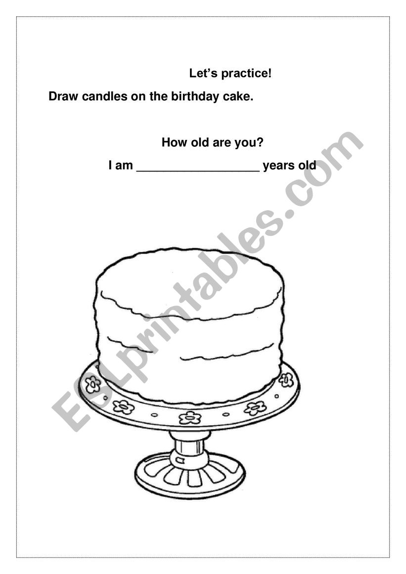 birthday cake worksheet
