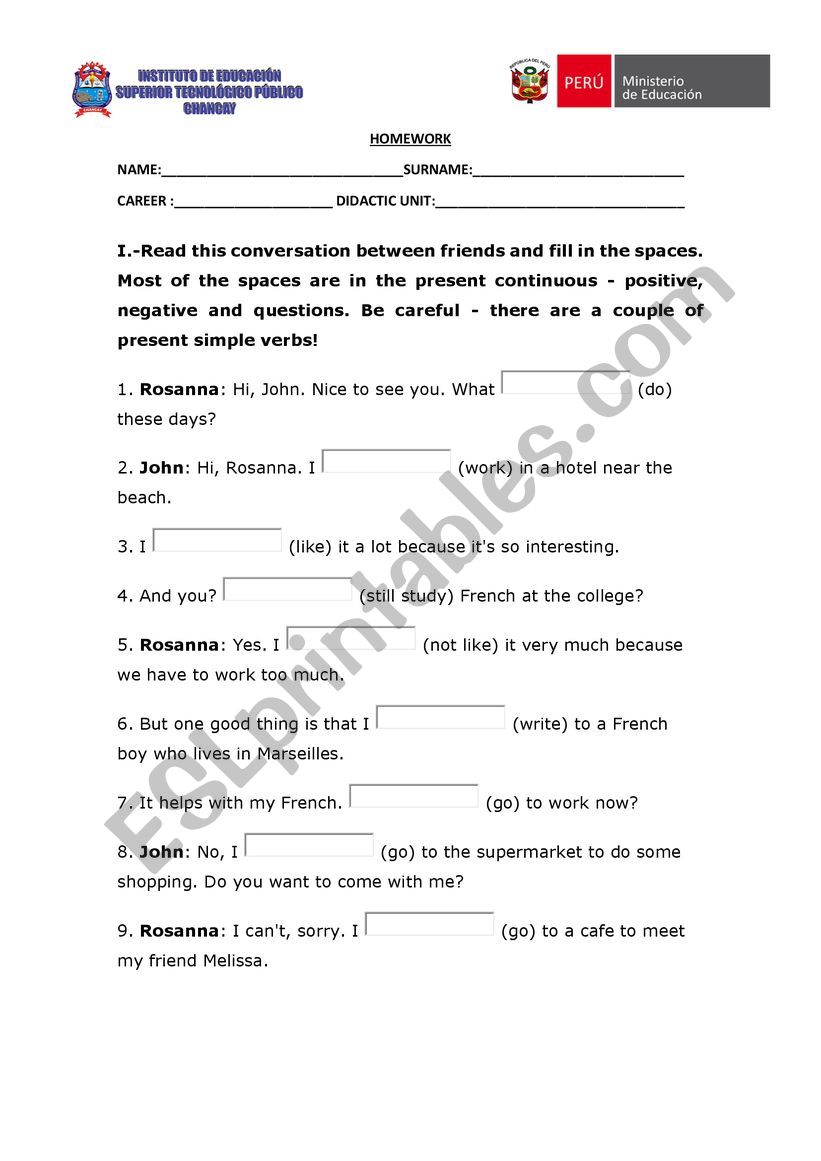 homework  comparative worksheet