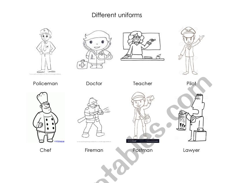 Uniforms/Jobs worksheet