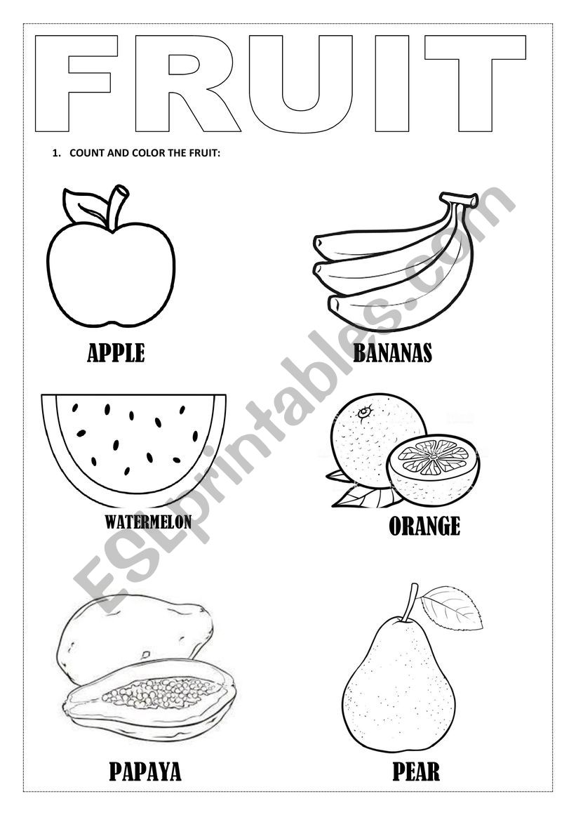 Fruits  worksheet
