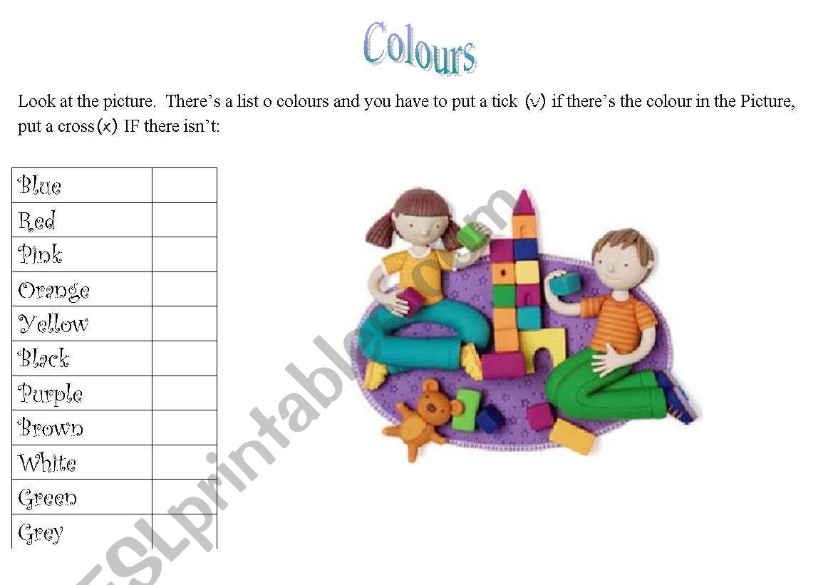 Colours worksheet