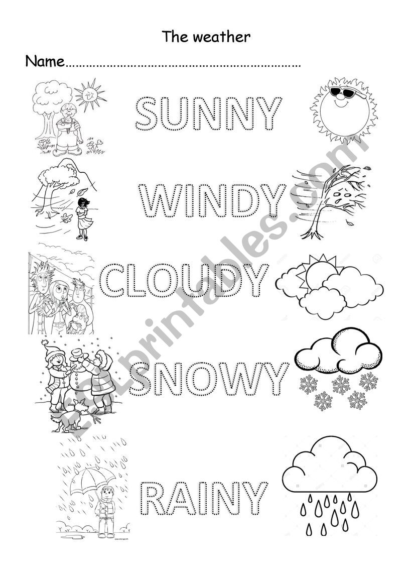 Weather - vocabulary worksheet