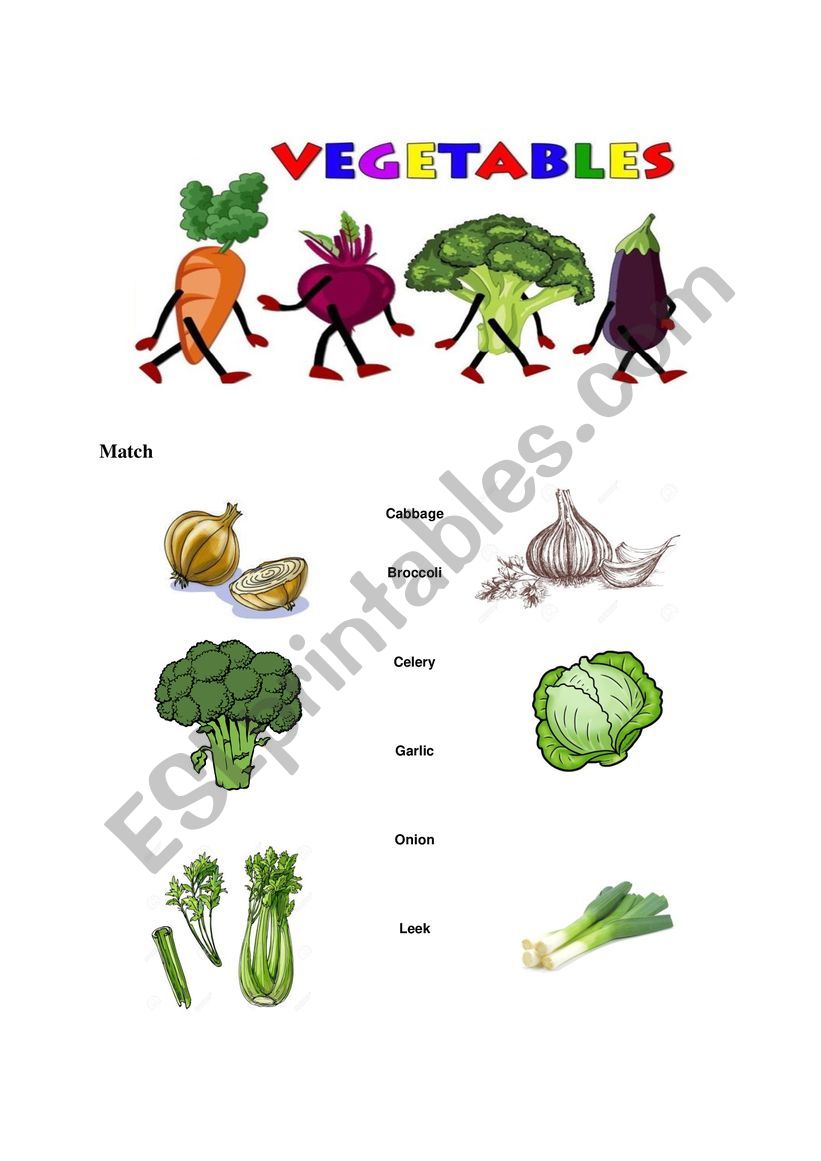 Vegetables worksheet