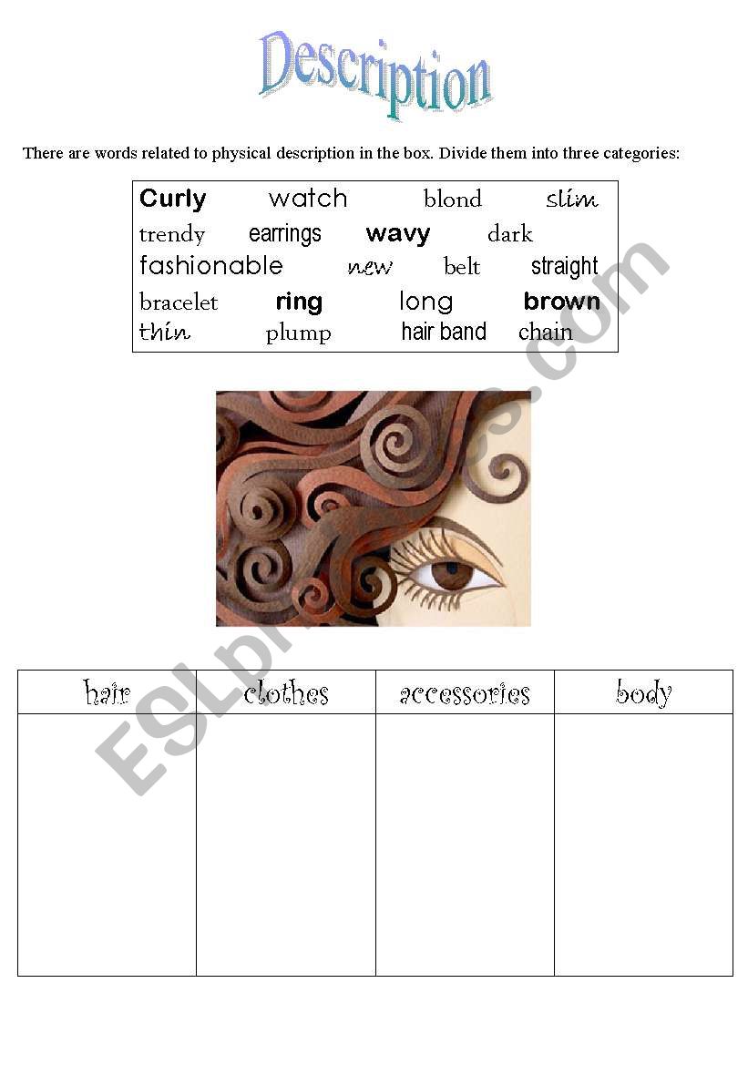 Description worksheet