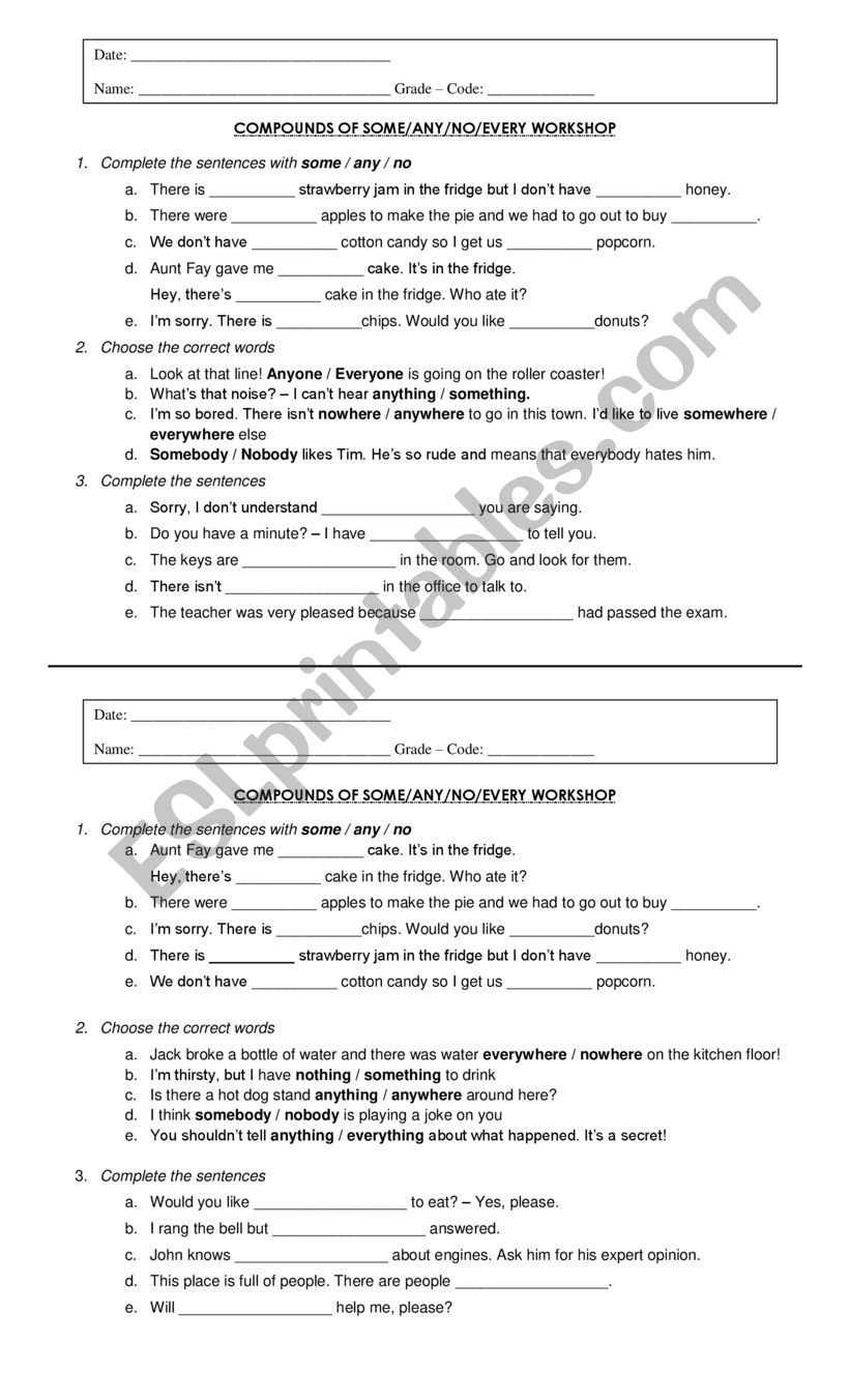 Compounds worksheet