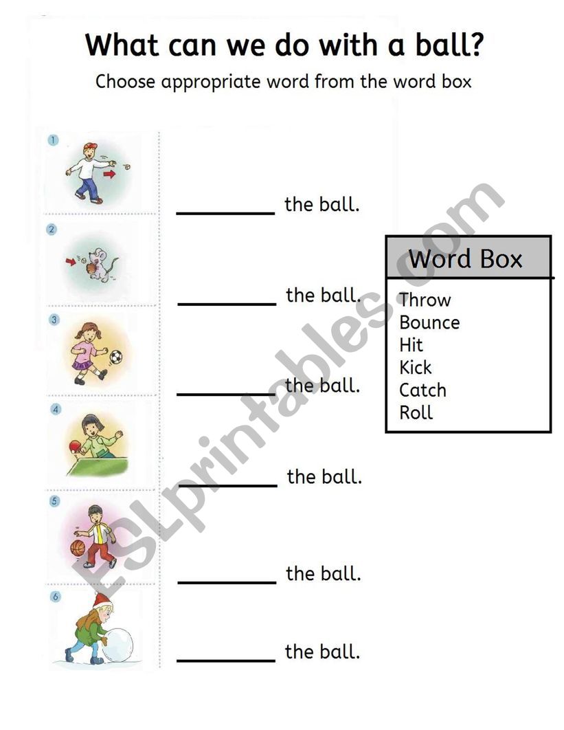 Ball Activity worksheet