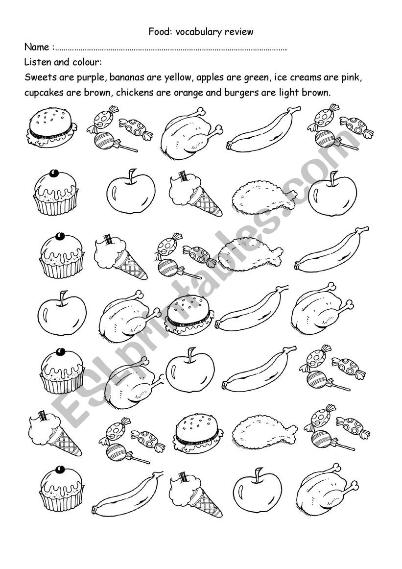 Food  worksheet