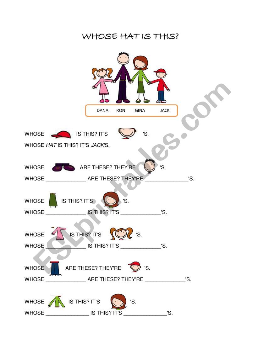 Whose is it?  worksheet