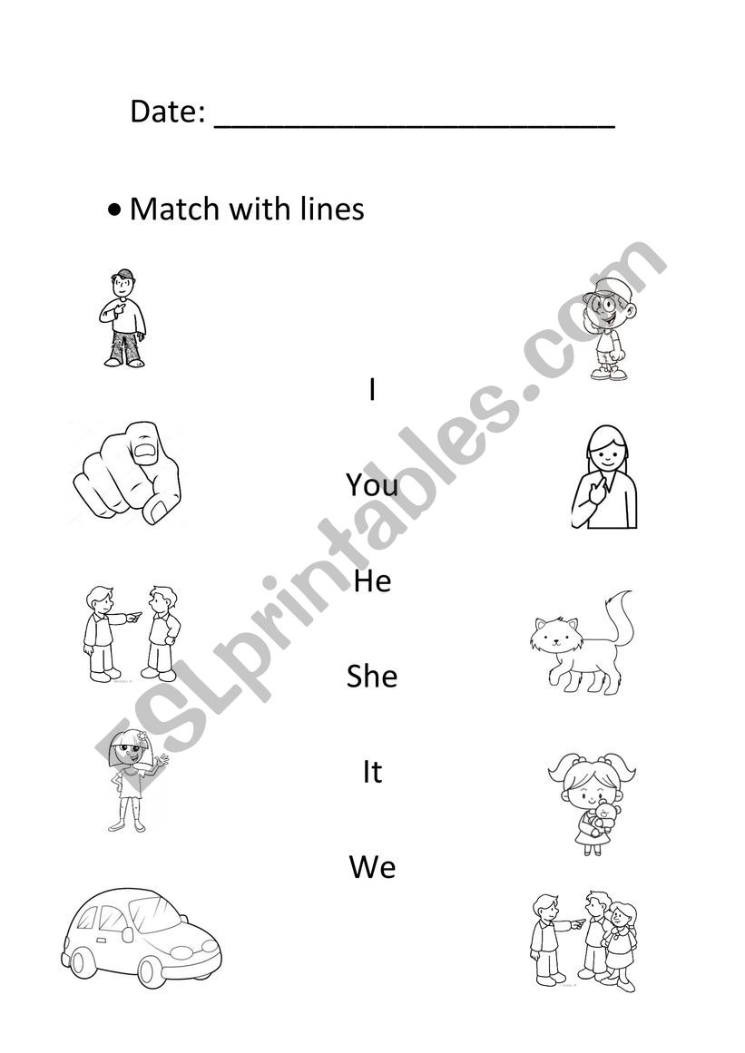 PERSONAL PRONOUNS WORKSHEET worksheet