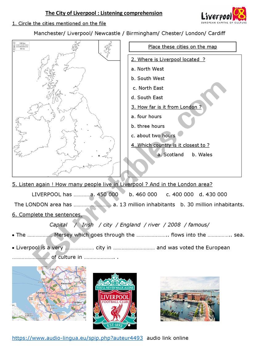The City of Liverpool worksheet