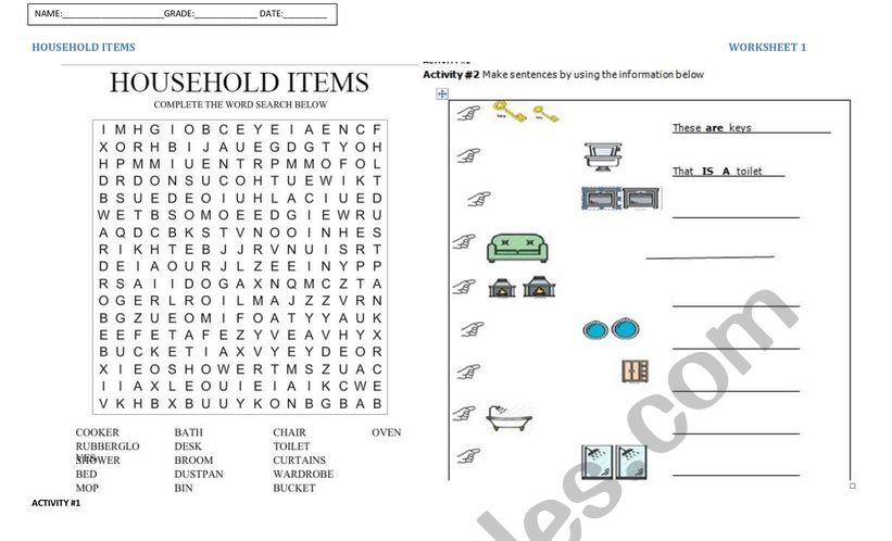 DEMONSTRATIVE PRONOUNS AND HOUSELHOLD ITEMS