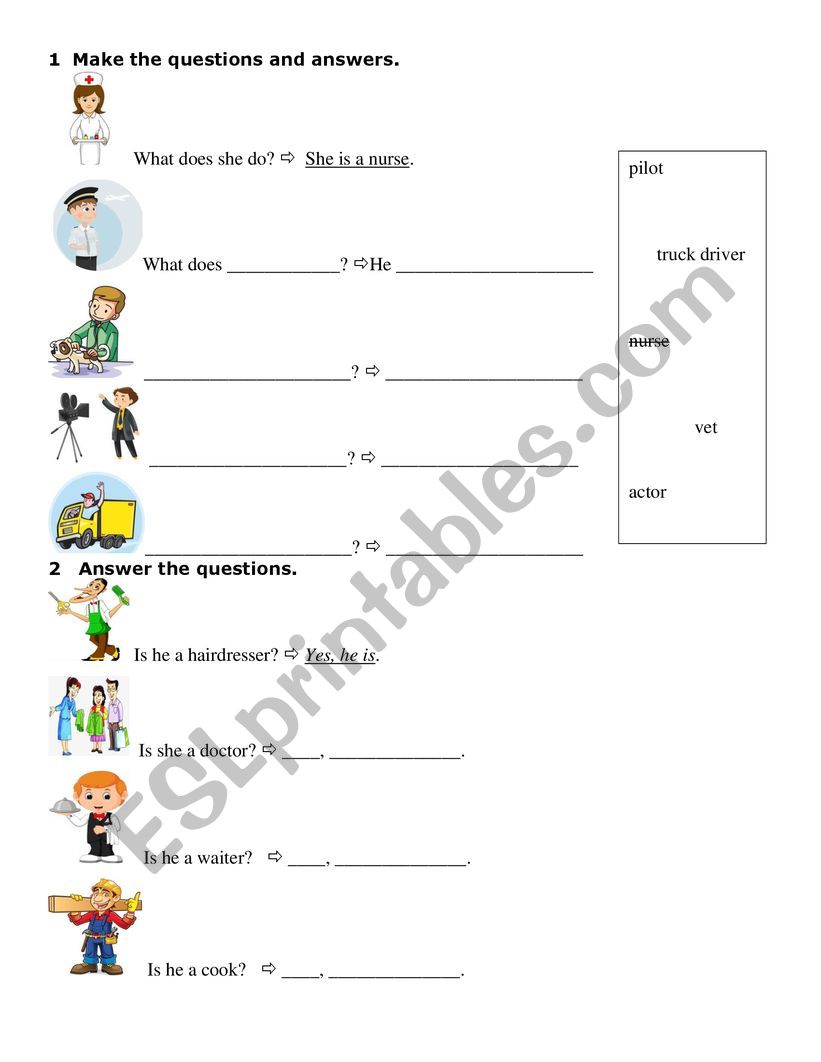 jobs worksheet