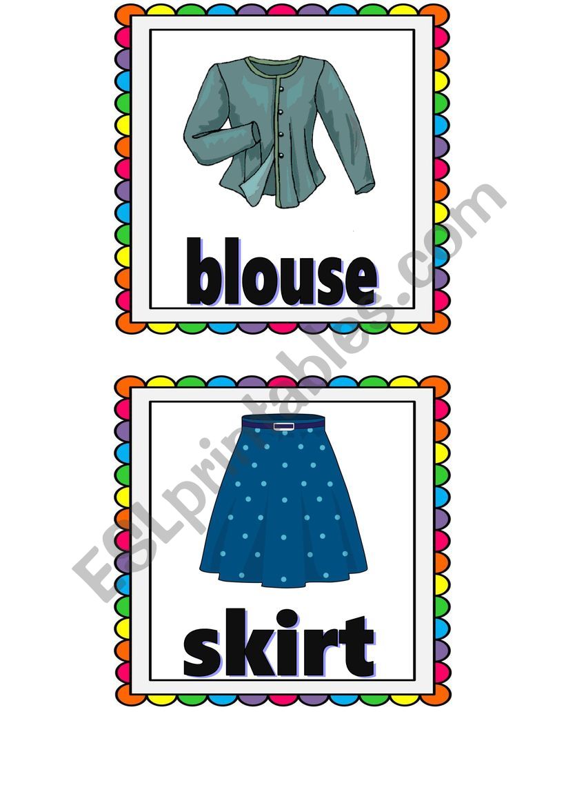 clothes flashcards 2 worksheet