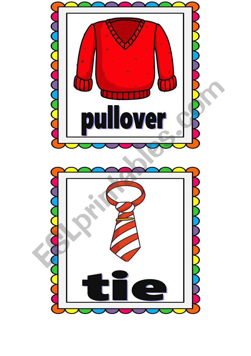 clothes flashcards 3 worksheet