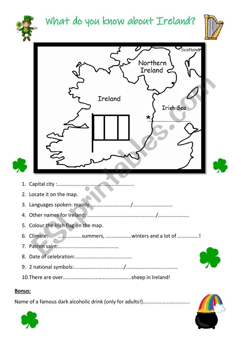 Ireland worksheet