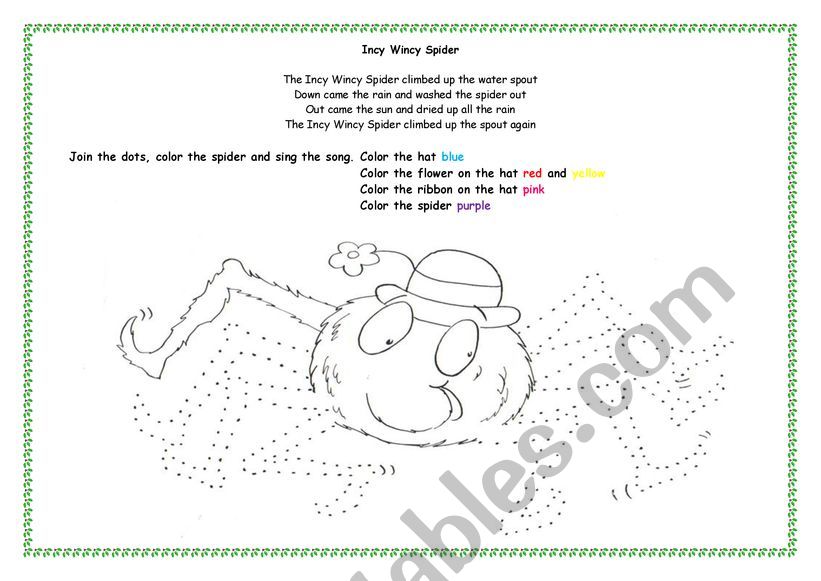 Coloring Activity - Incy Wincy Spider