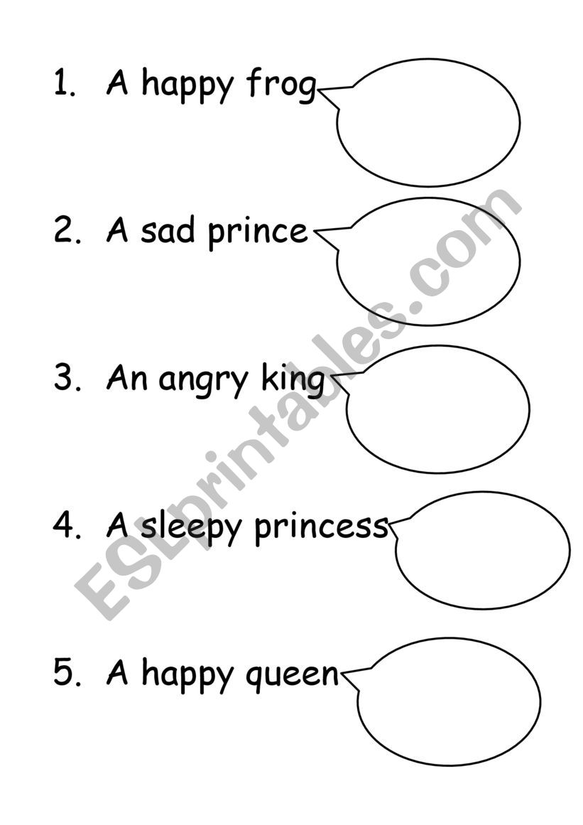 Feelings drawing  worksheet