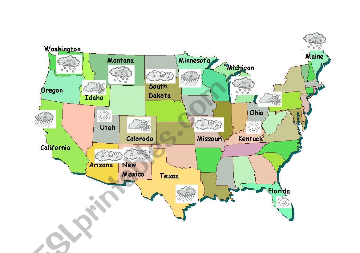 WEATHER MAP worksheet