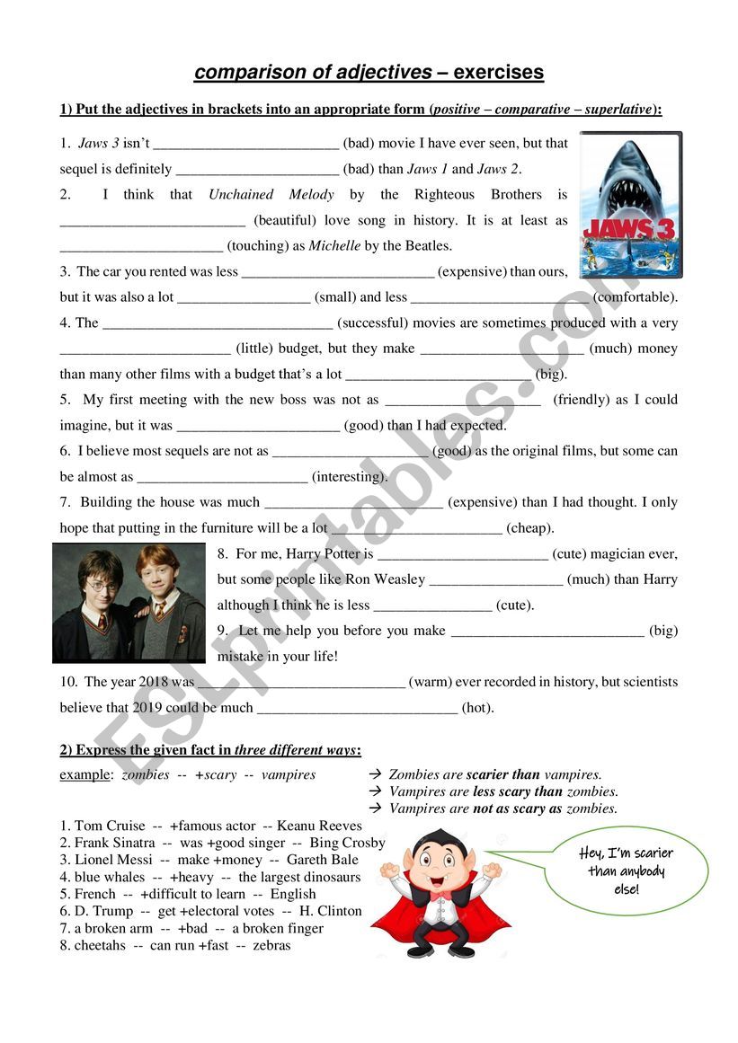 comparison-of-adjectives-exercises-esl-worksheet-by-elromo