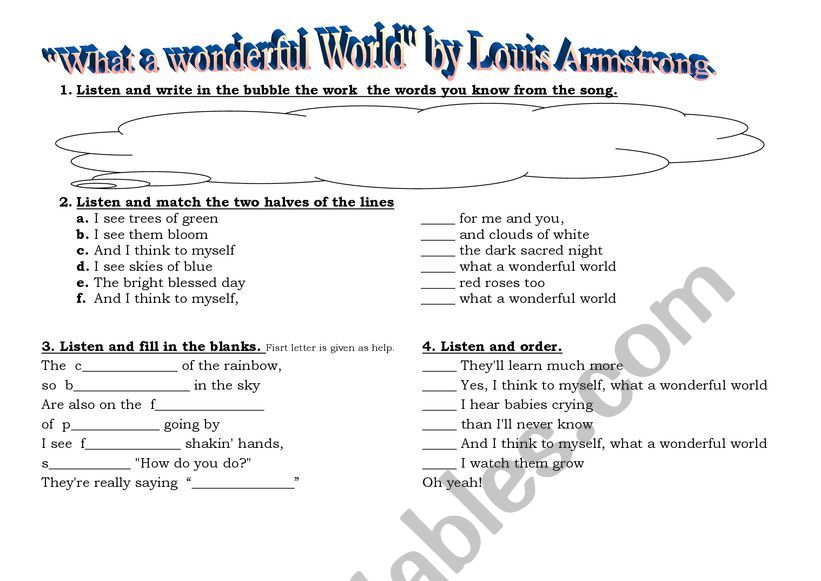 What a wonderful world by Louis Armstrong