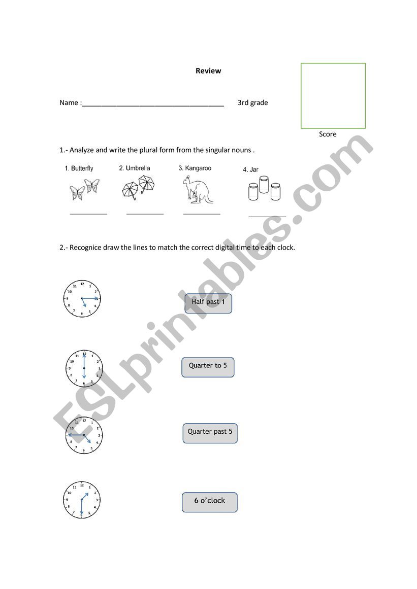 review worksheet