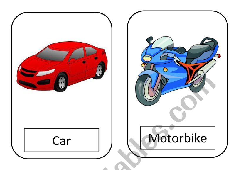 Transport Flashcards worksheet